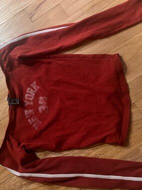 GAP Red Long Sleeve Top with Distressed White Graphic